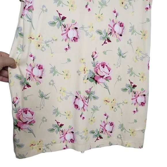 Zara Satin Effect Cut Out Sides Yellow Floral Mini Dress Size Medium - Picture 6 of 12